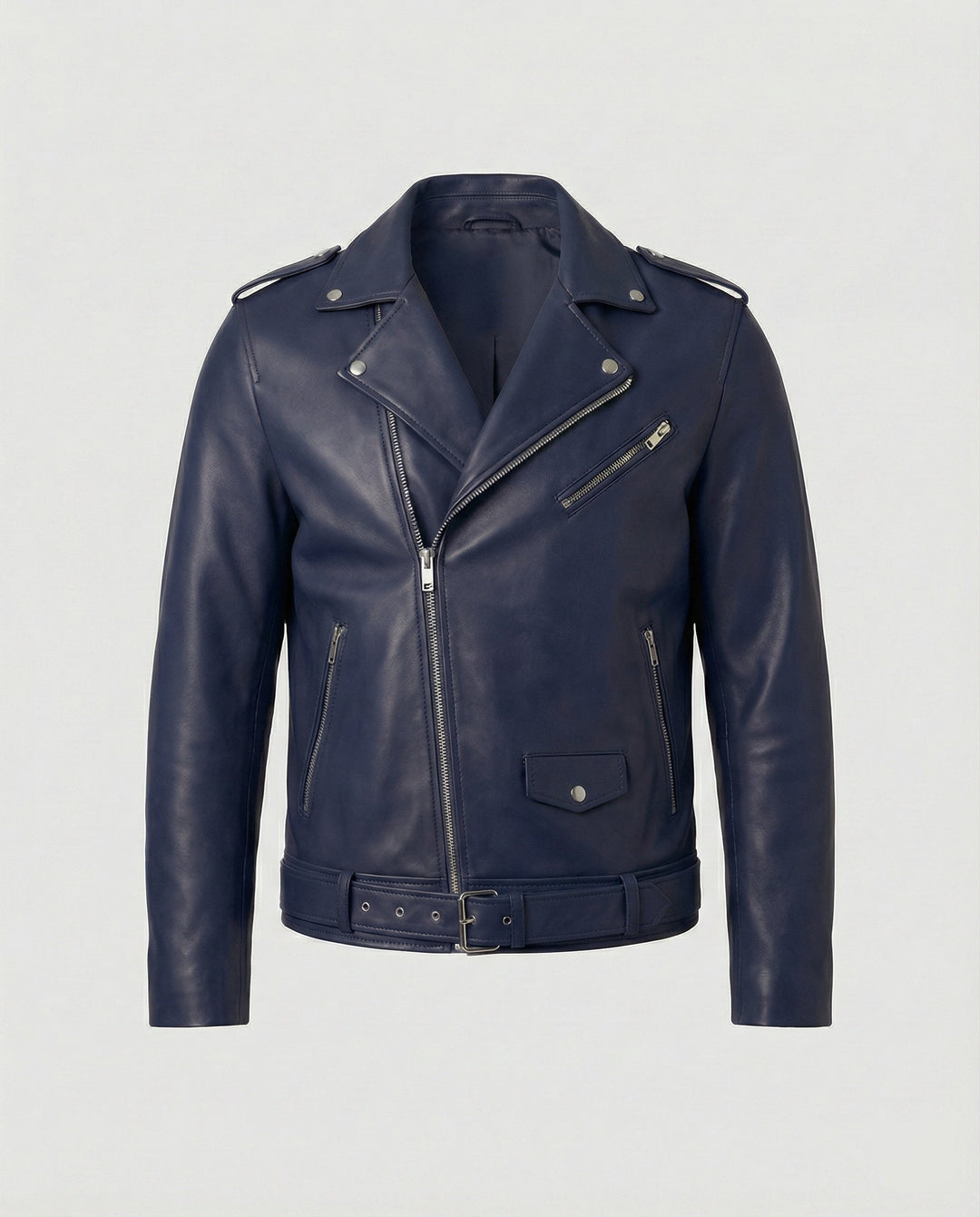 Herren Bikerjacke Kunstleder tailliert