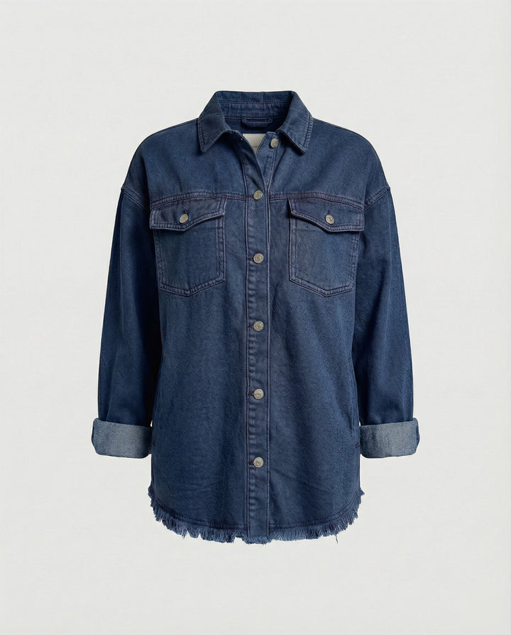 Damen Langarmhemd Jeansjacke Stil