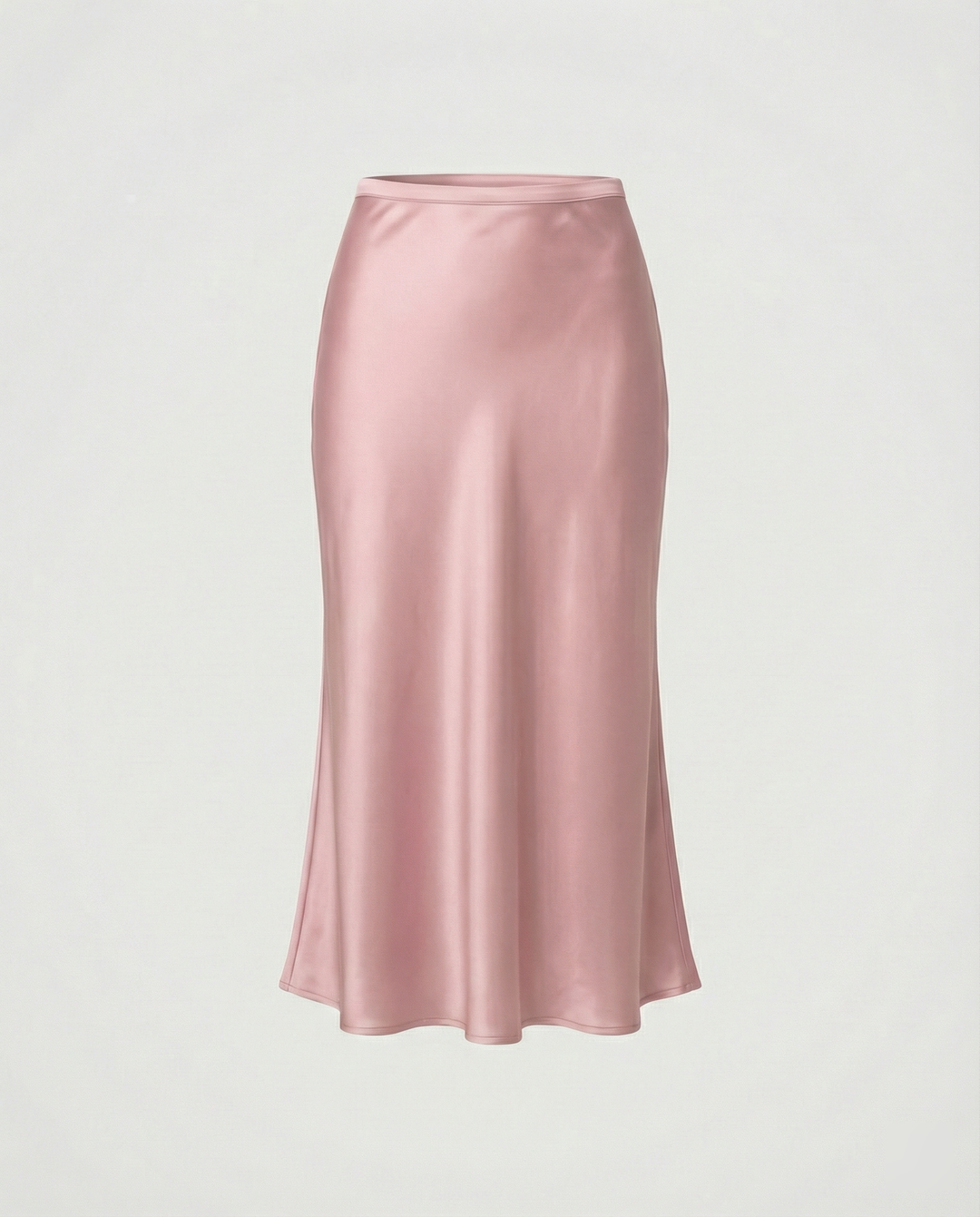 Damen eleganter Midirock mit sanftem Schnitt und hohem Bund Drune