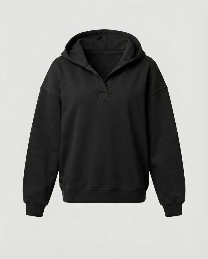 Damen Oversized Kapuzensweatshirt mit lässigem Stehkragen und langen Ärmeln Drune
