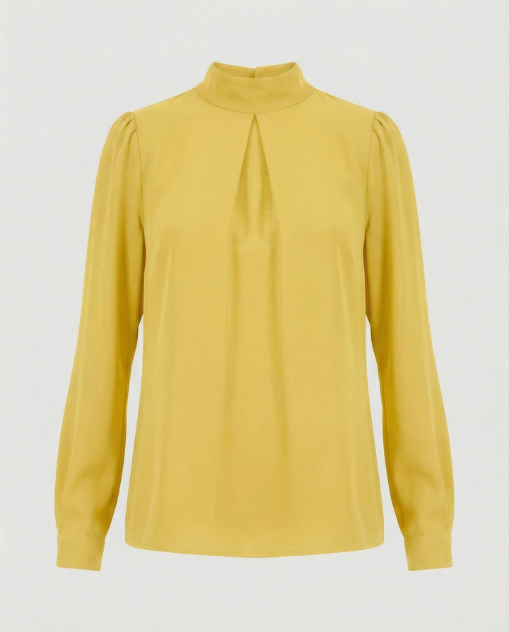 Damen elegante Bluse mit Stehkragen Drune