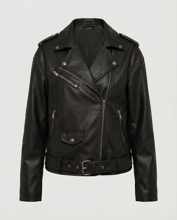 Damen Bikerjacke mit Reißverschlussdetails