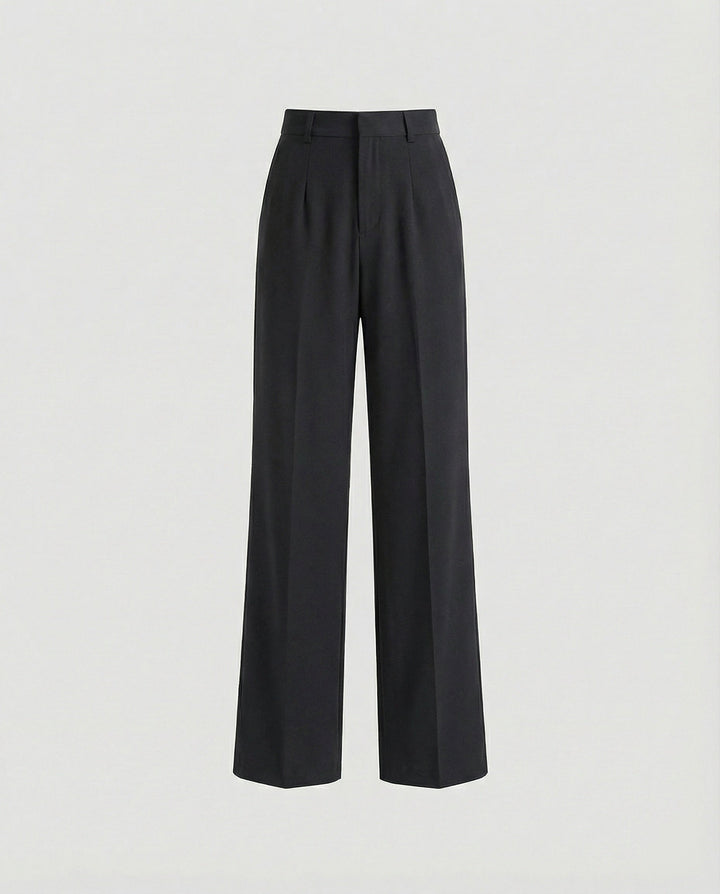 Damen weite Stoffhose mit Bügelfalte