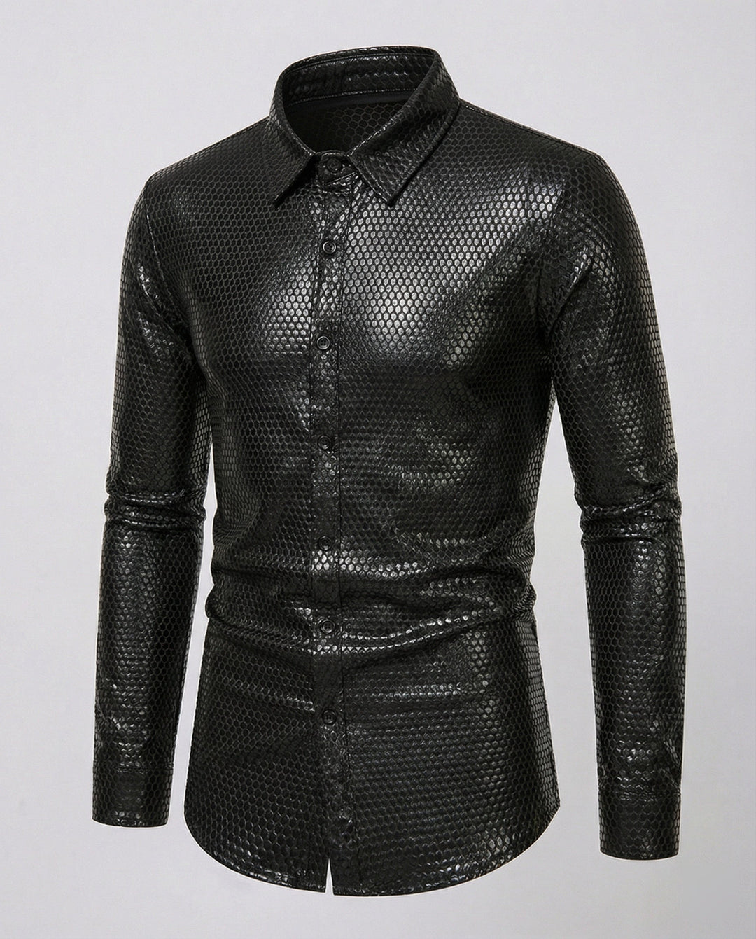 Herren Hemd mit glanzvollem Wabenmuster Drune