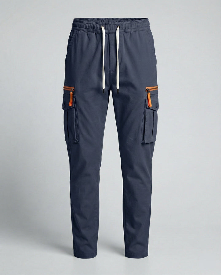 Herren cargo Hose mit innovativen Taschen und elastischem Bund Hedi-Mode