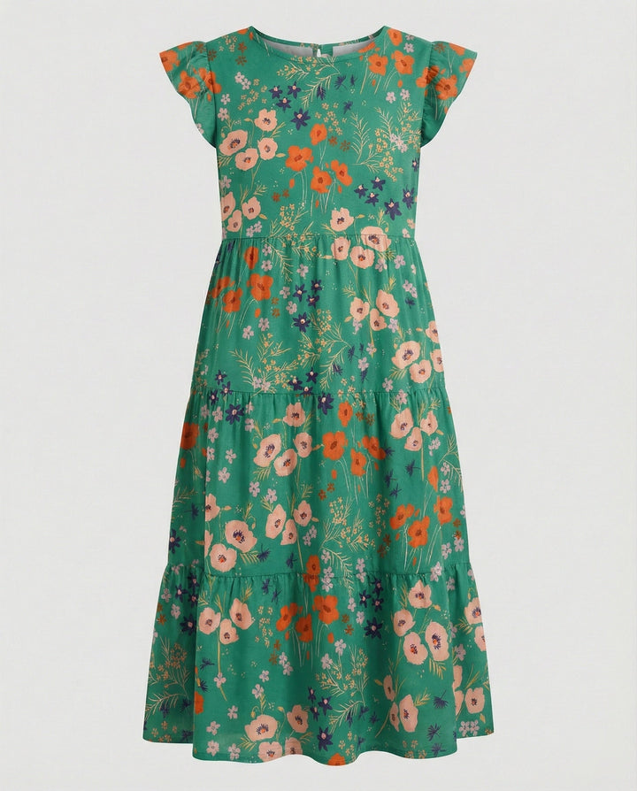 Damen Sommerkleid knielang mit Volant