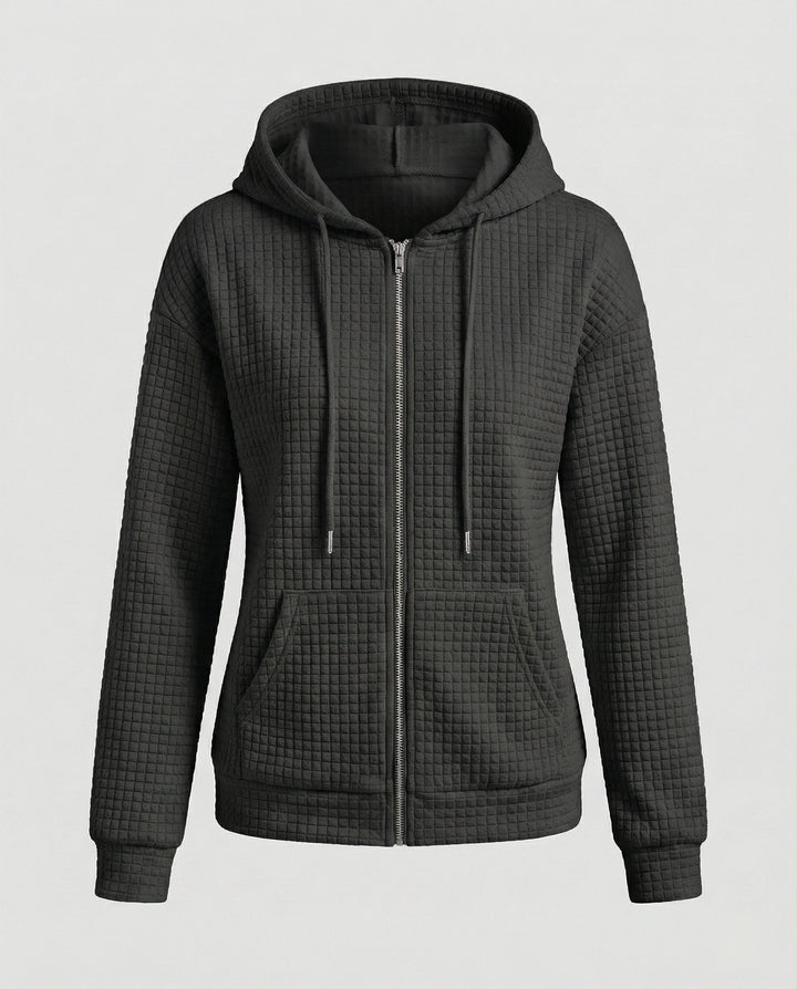 Damen Fleecejacke mit strukturiertem Waffelmuster Drune