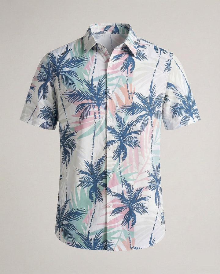 Herren Kurzarmhemd Hawaii Viskose