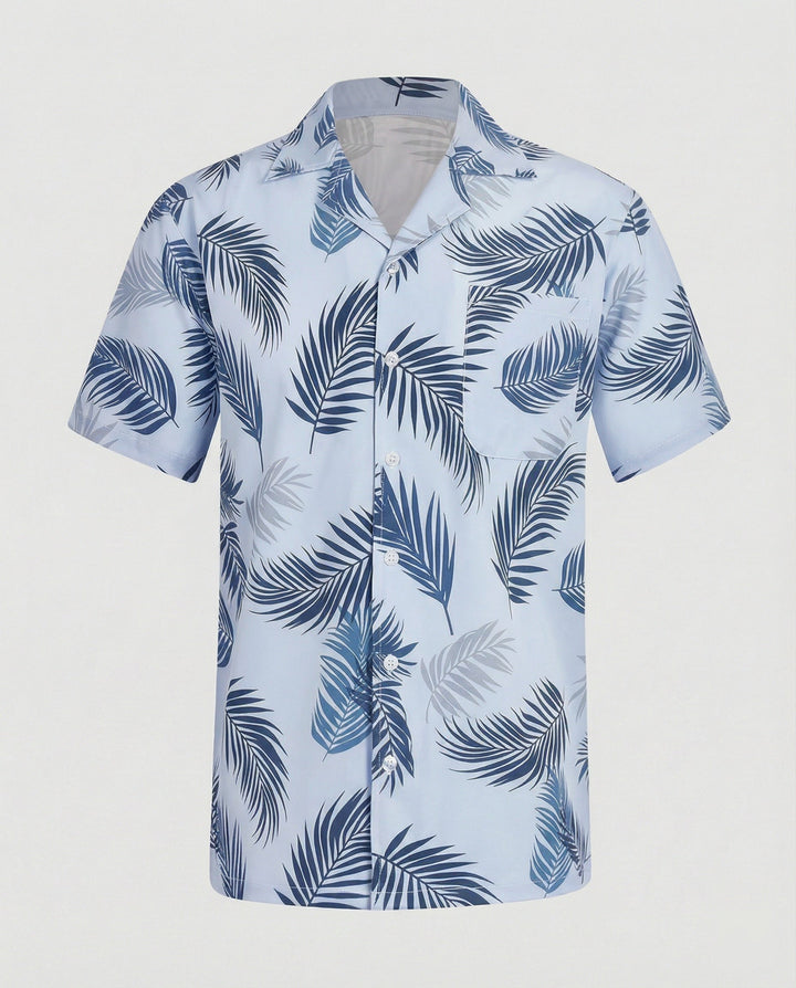 Kurzarm Hawaiihemd Herren Palmenprint