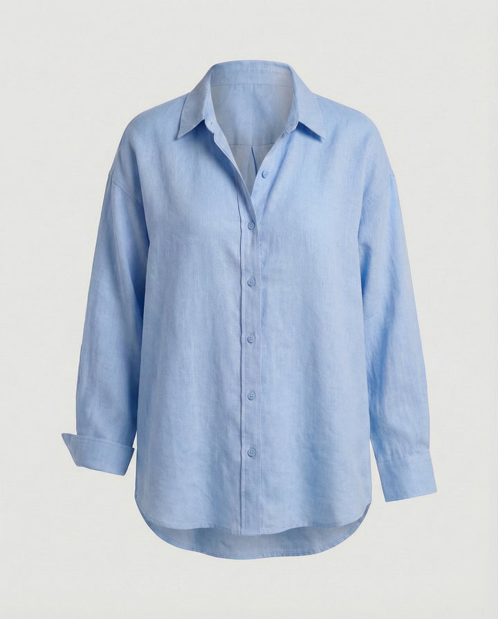 Damen Bluse Leinen Oversize