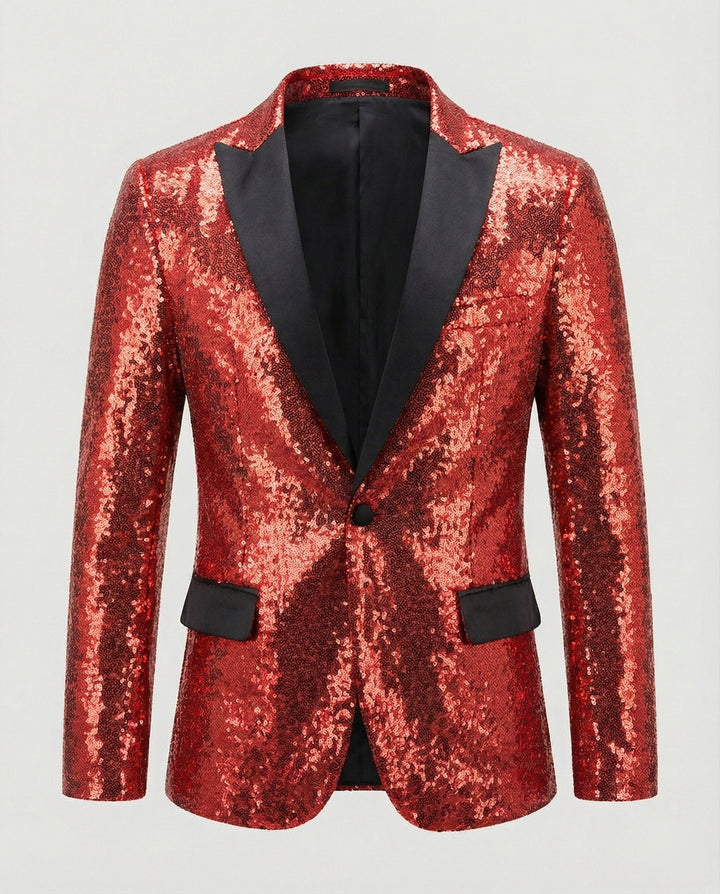Glänzender Herren Pailletten Blazer
