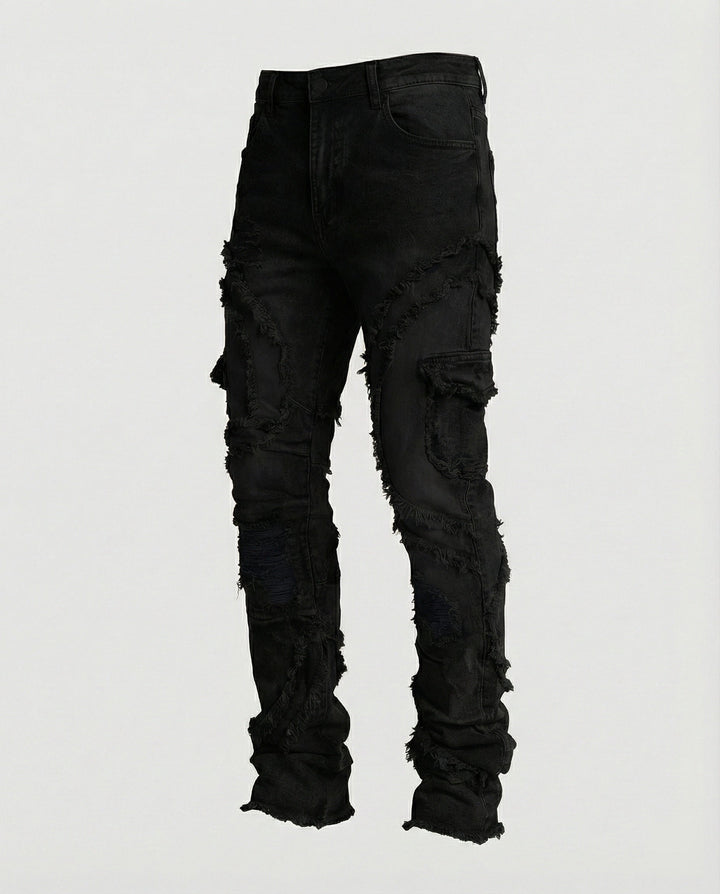 Herren Destroyed Jeans mit Cargotaschen