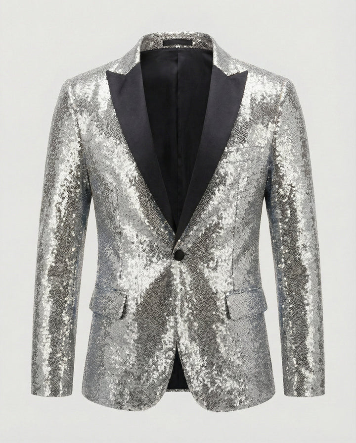 Glänzender Herren Pailletten Blazer