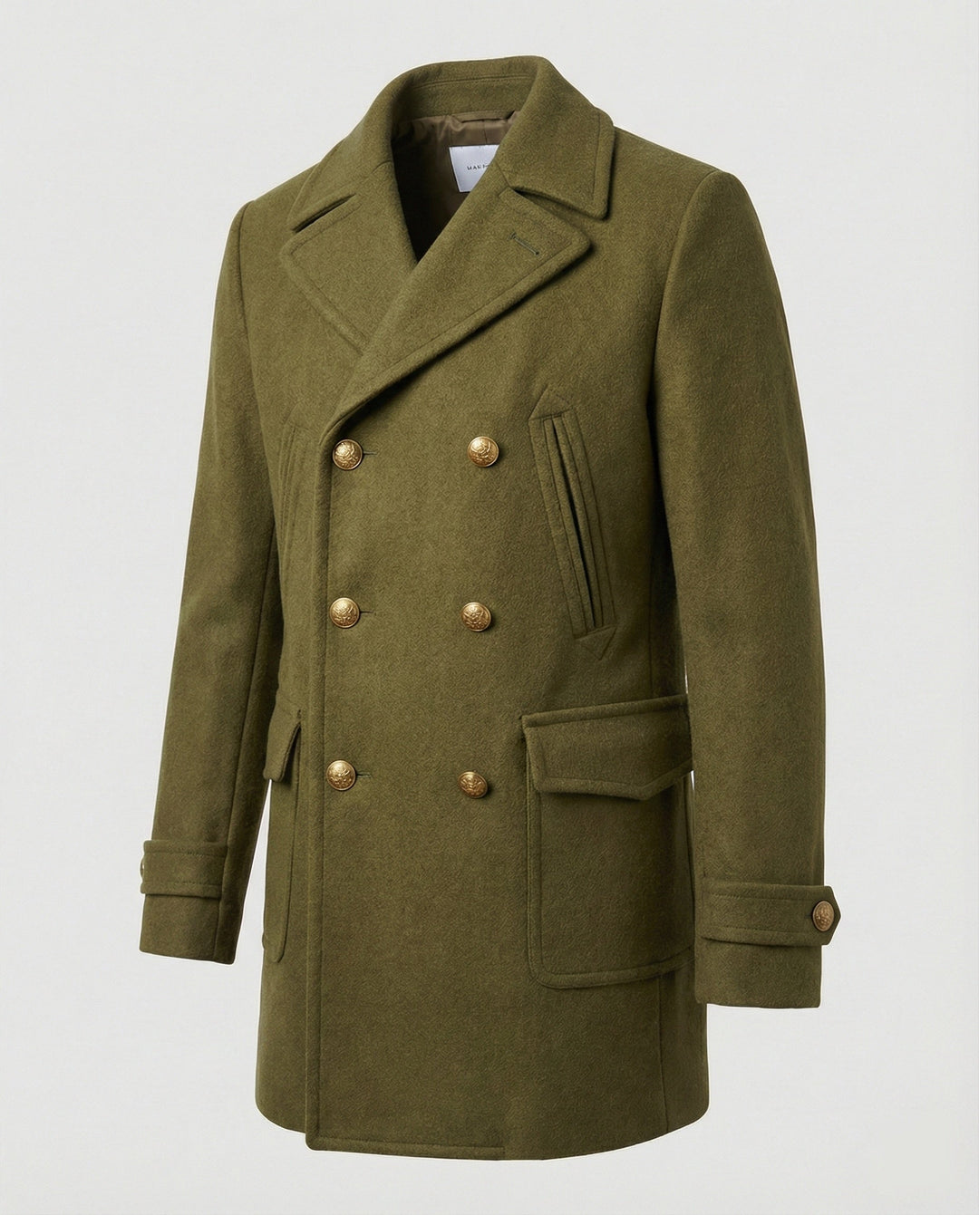 Herren Eleganter Wollmantel mit doppelter Knopfleiste