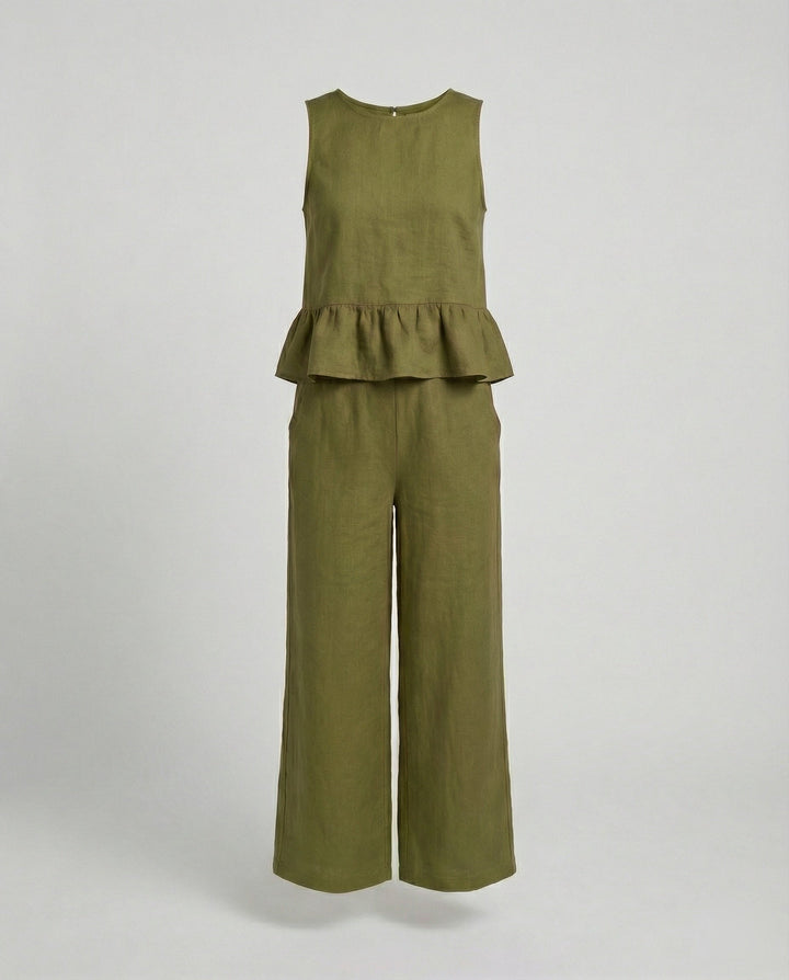 Damen Zweiteiler Set Sommer Palazzohose