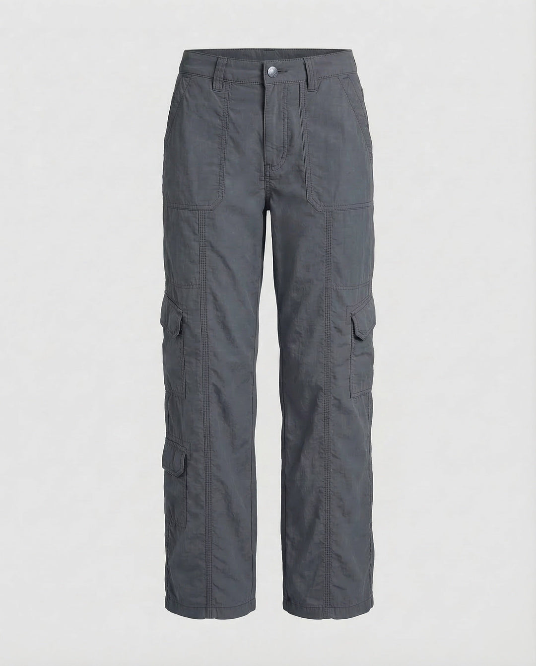 Damen Tief sitzende Cargohose Ziernähte