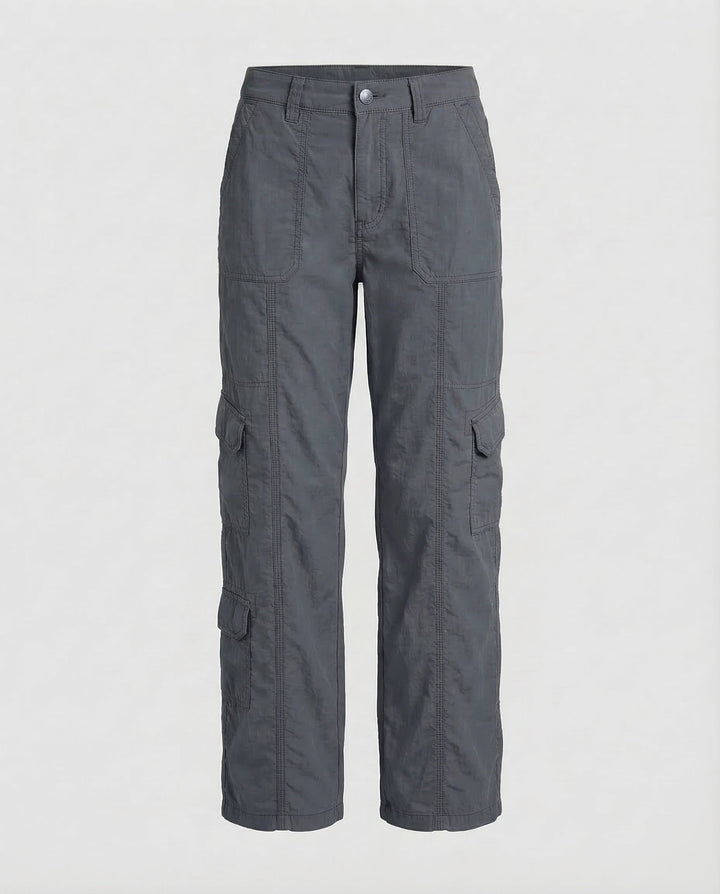Damen Tief sitzende Cargohose Ziernähte