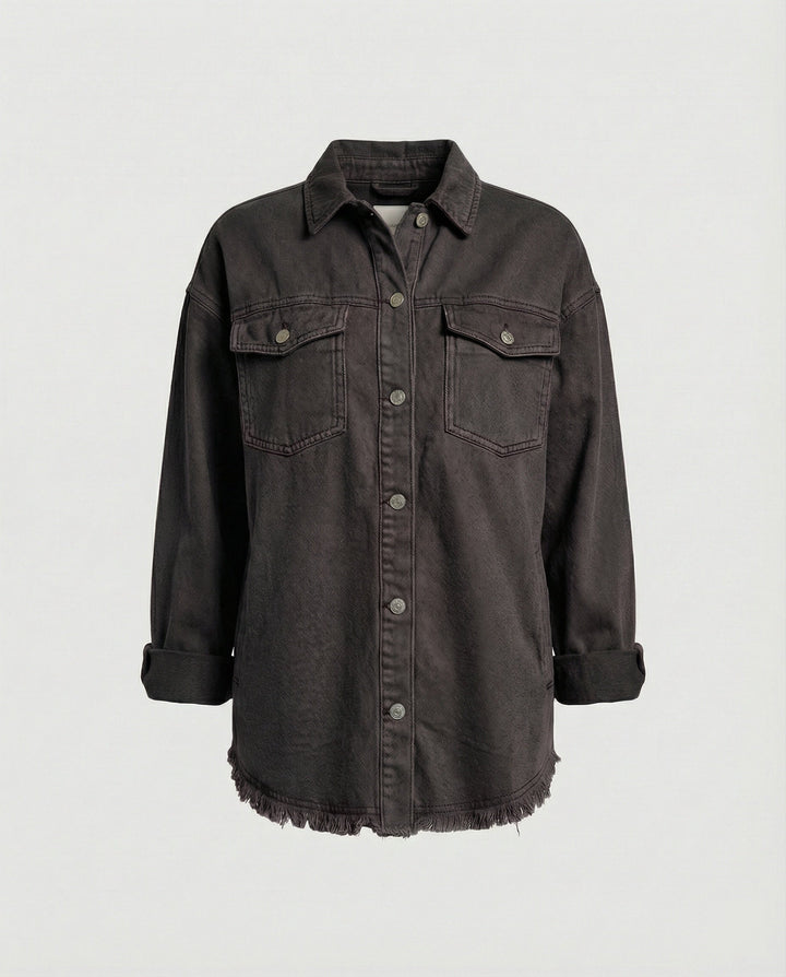 Damen Langarmhemd Jeansjacke Stil