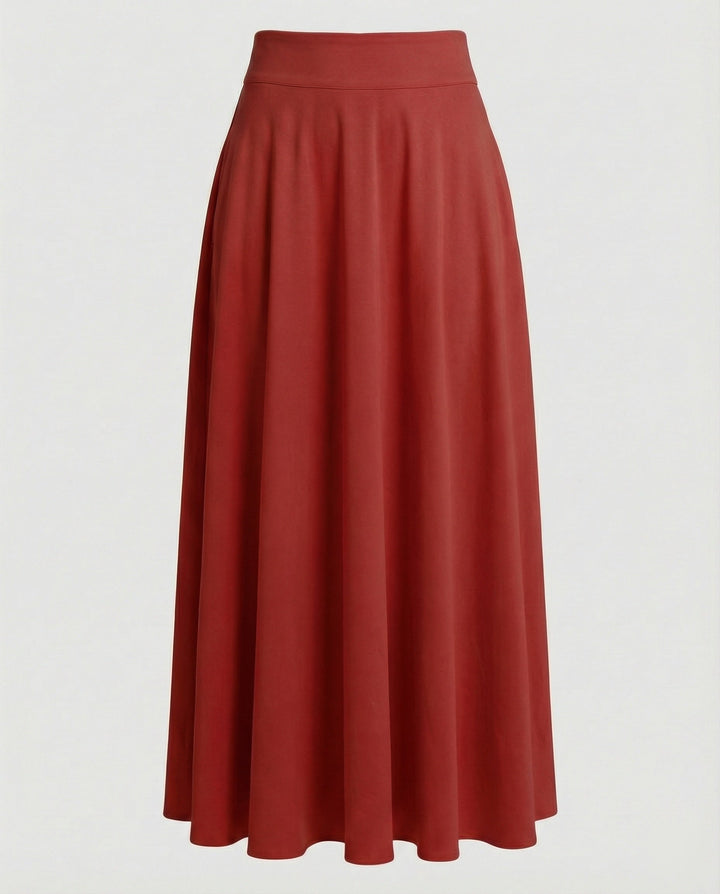 Damen Luftiger Maxi-Rock mit hohem Taillenbund Drune