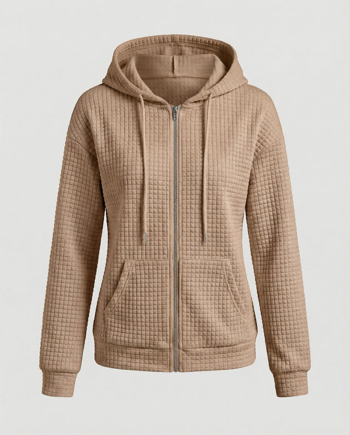 Damen Fleecejacke mit strukturiertem Waffelmuster Drune