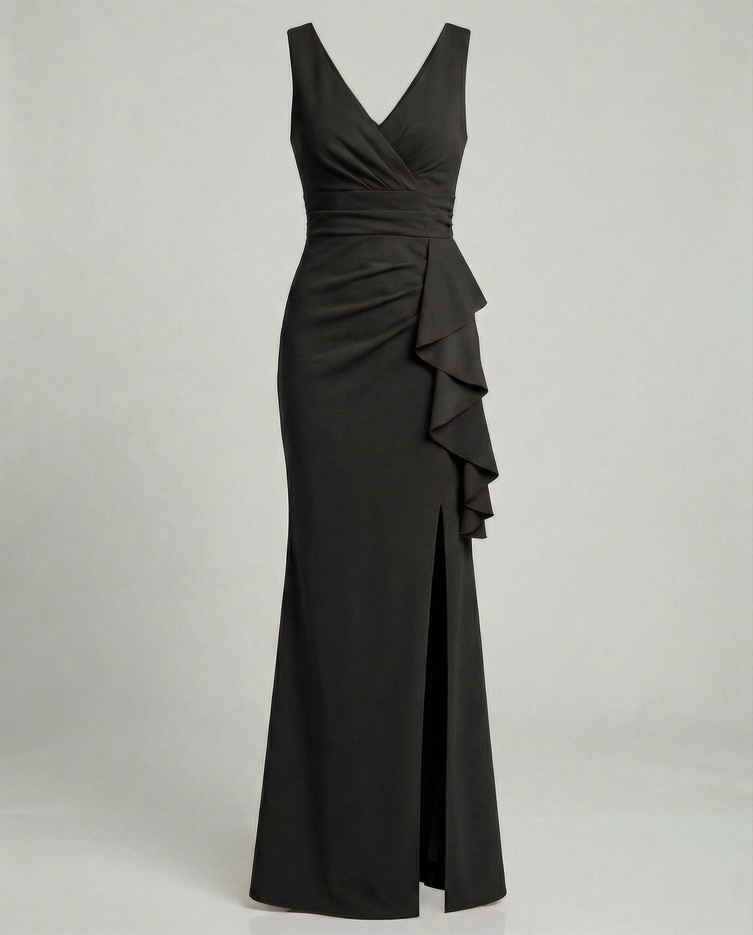 Figurbetontes Abendkleid mit V-Ausschnitt