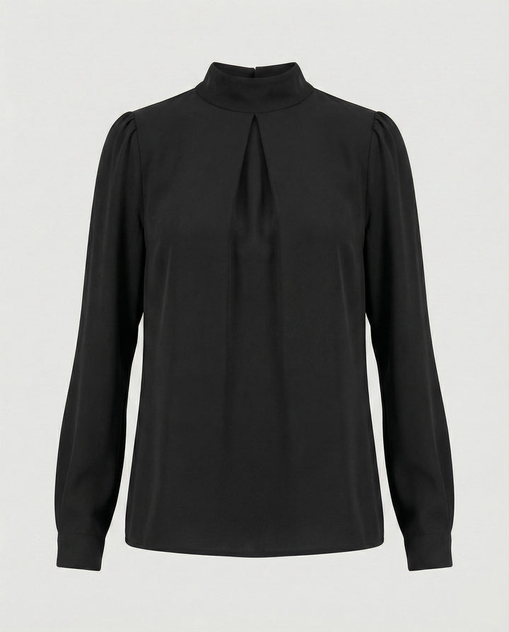 Damen elegante Bluse mit Stehkragen Drune