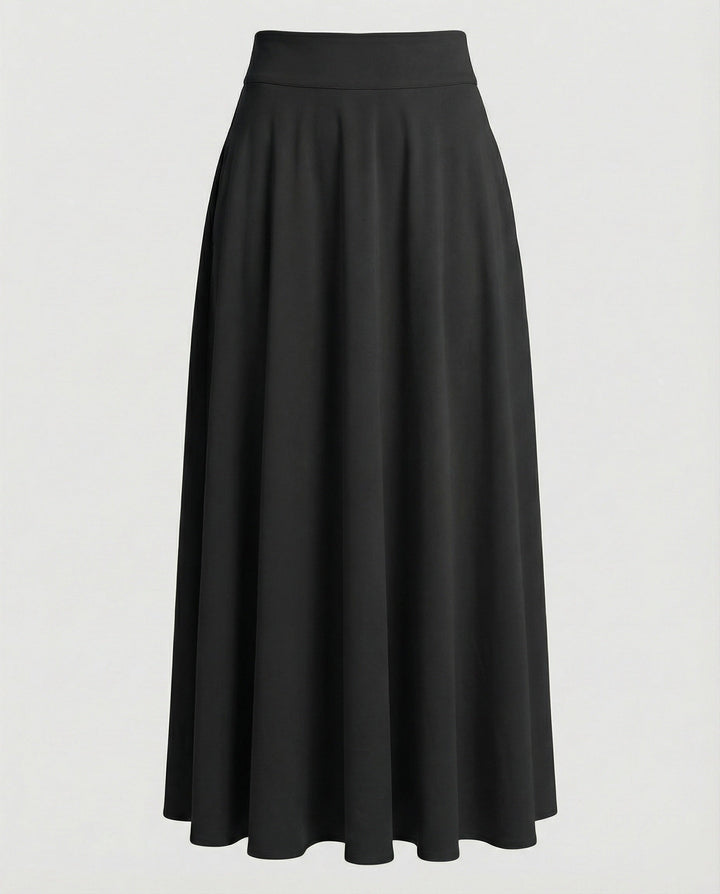 Damen Luftiger Maxi-Rock mit hohem Taillenbund Drune