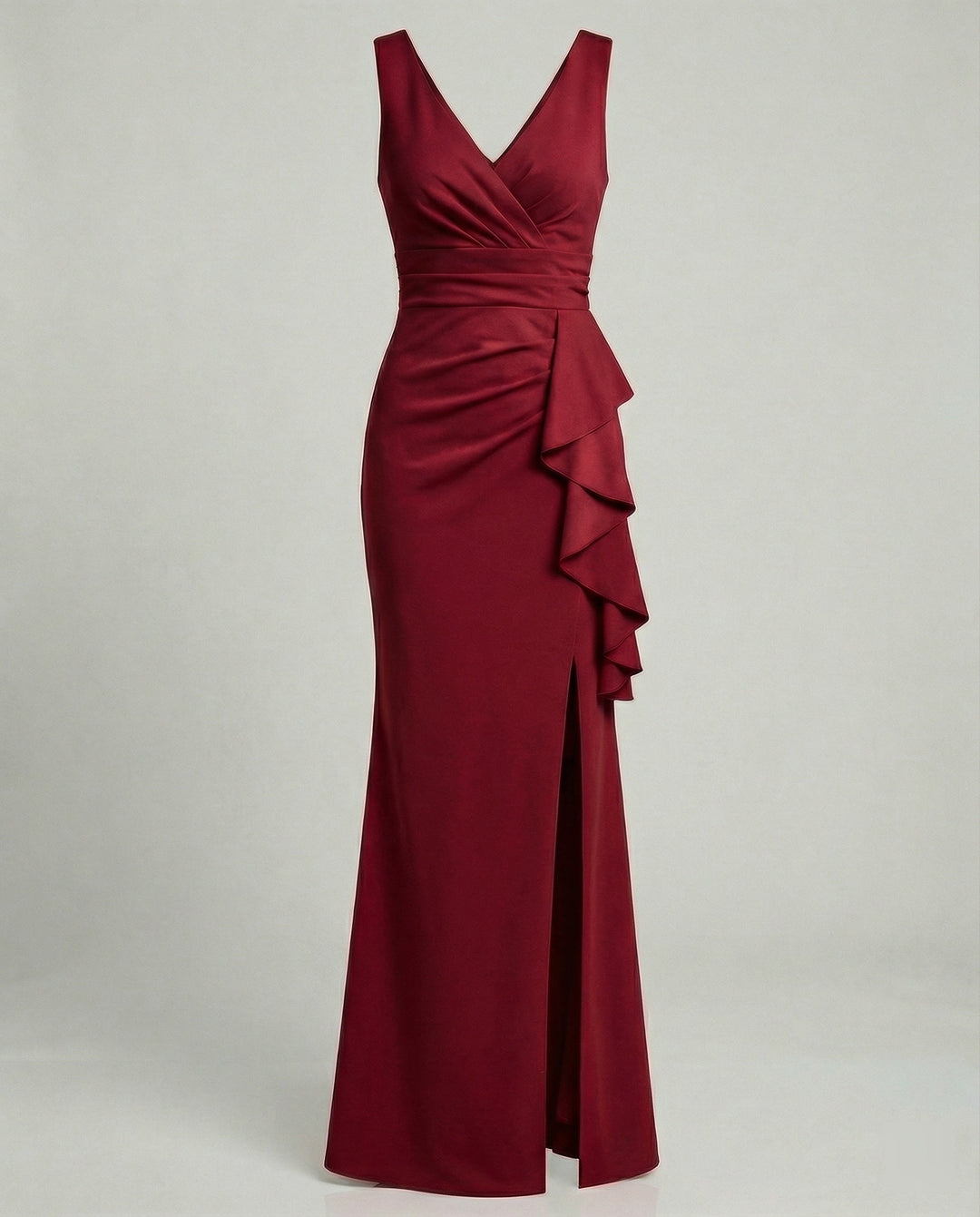 Figurbetontes Abendkleid mit V-Ausschnitt