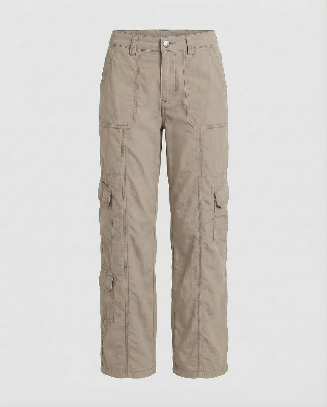 Damen Tief sitzende Cargohose Ziernähte