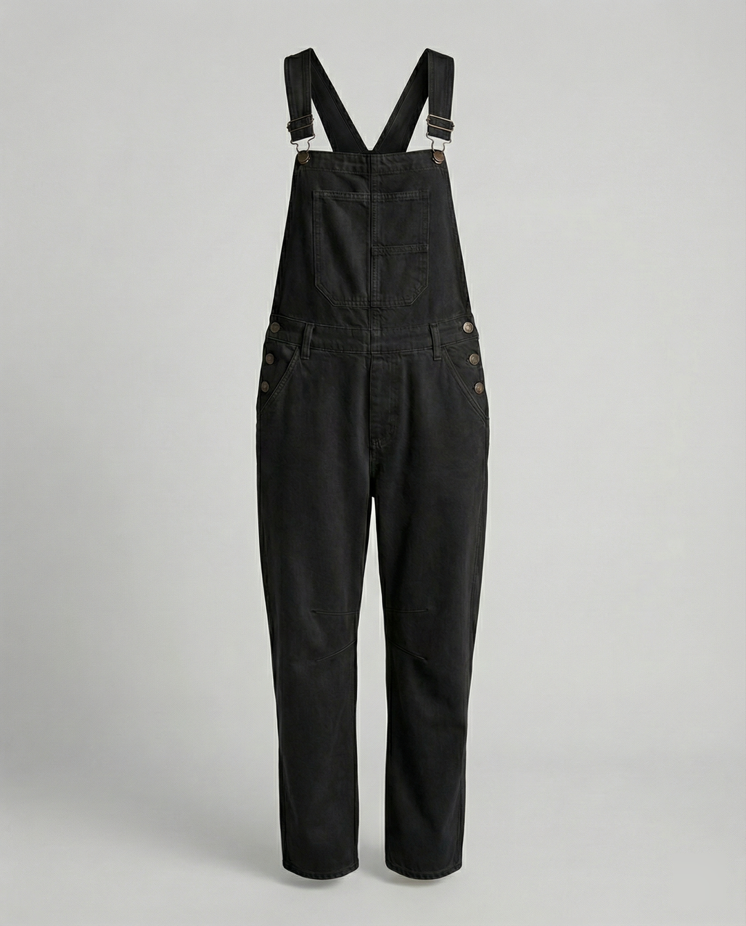 Damen Jeans Latzhose mit weitem Bein und urbanem Design