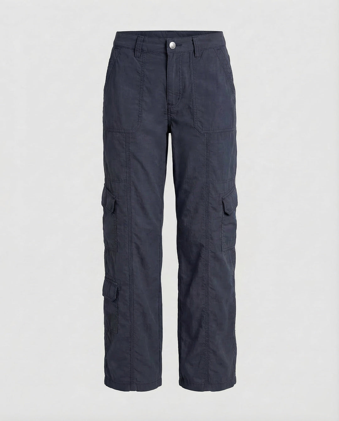 Damen Tief sitzende Cargohose Ziernähte