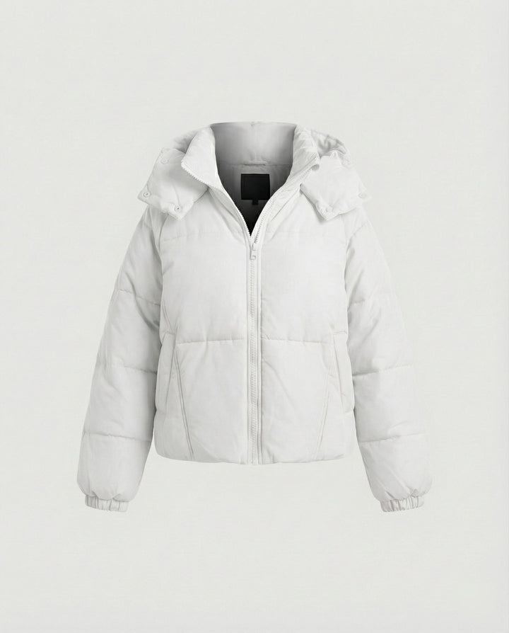 Steppjacke Damen modisch mit abnehmbarer Kapuze und Taschen