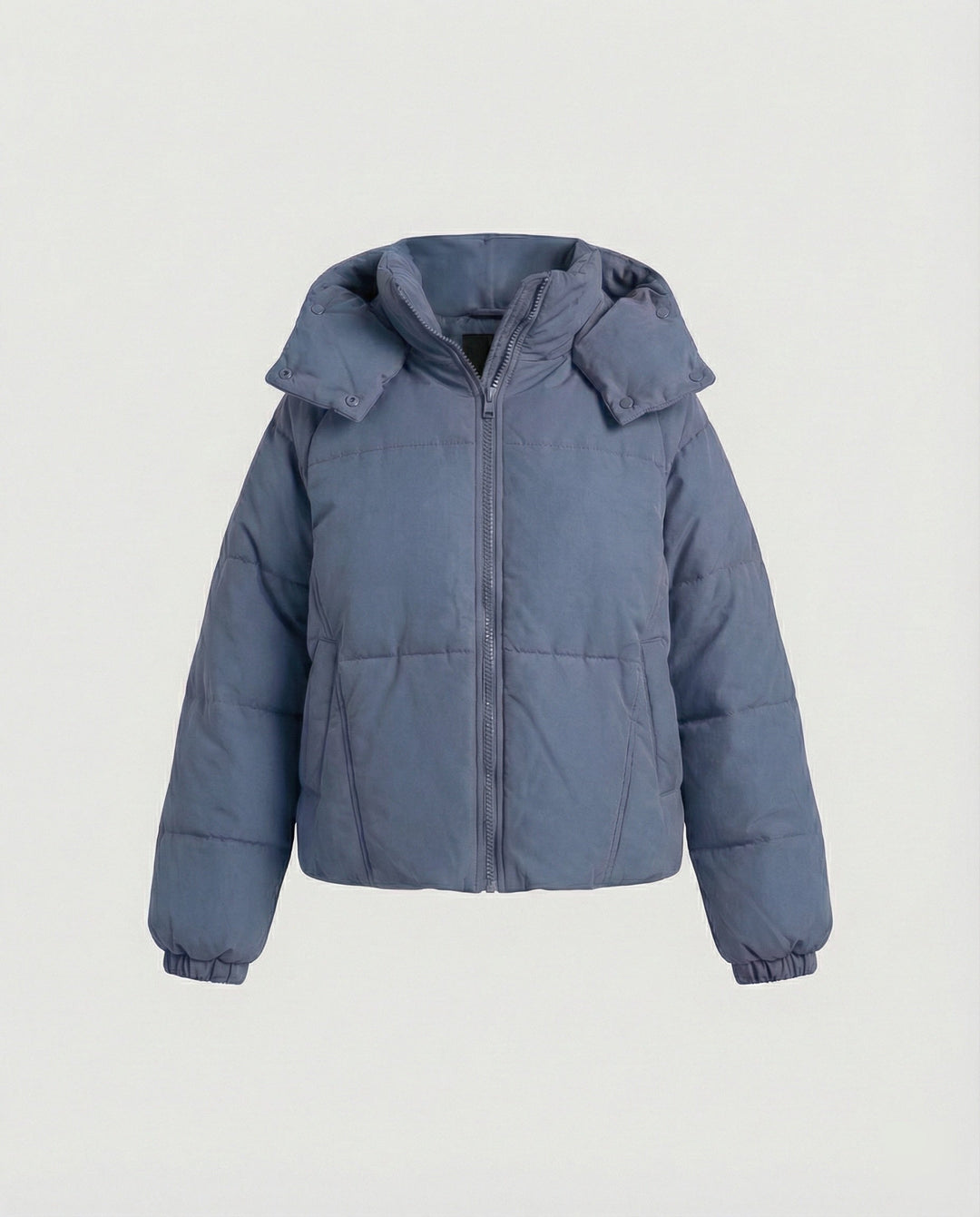 Steppjacke Damen modisch mit abnehmbarer Kapuze und Taschen