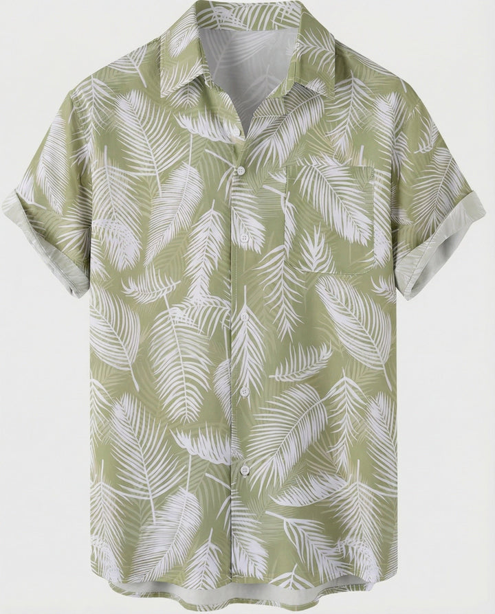 Kurzarm Hawaiihemd Herren Palmenprint