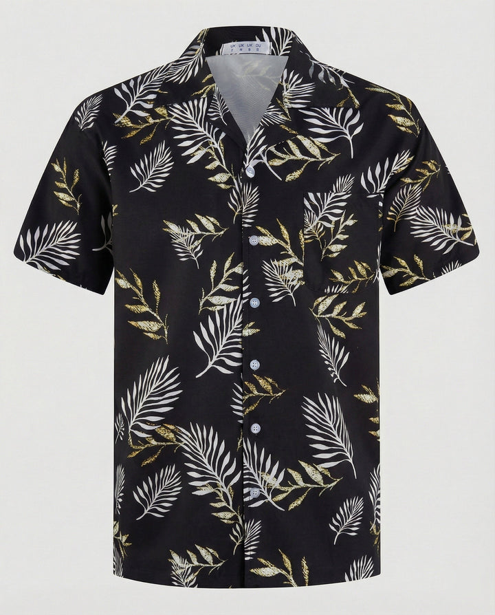 Kurzarm Hawaiihemd Herren Palmenprint