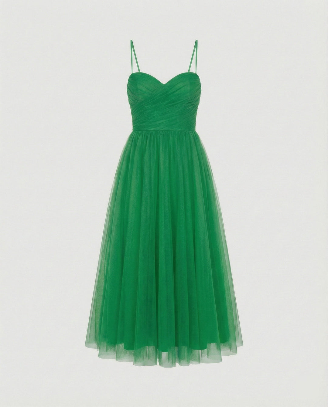 Damen Tüll Maxikleid mit Herz Ausschnitt