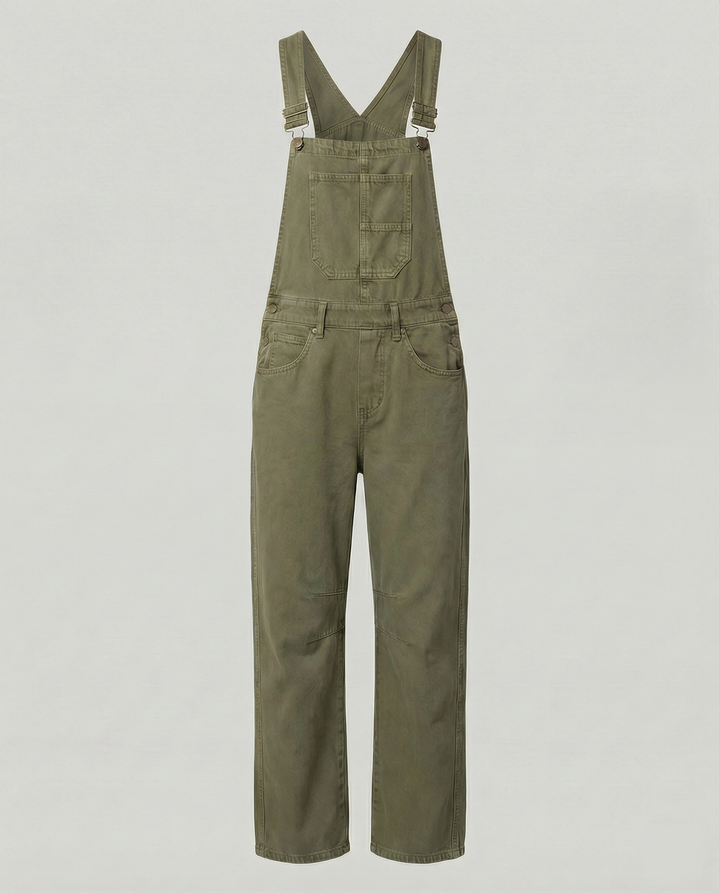 Damen Jeans Latzhose mit weitem Bein und urbanem Design