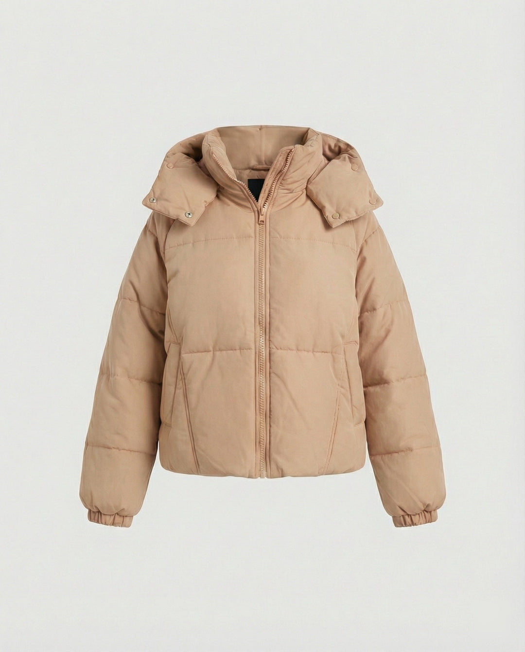 Steppjacke Damen modisch mit abnehmbarer Kapuze und Taschen