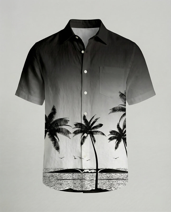 Kurzarm Hawaiihemd Herren Palmenprint