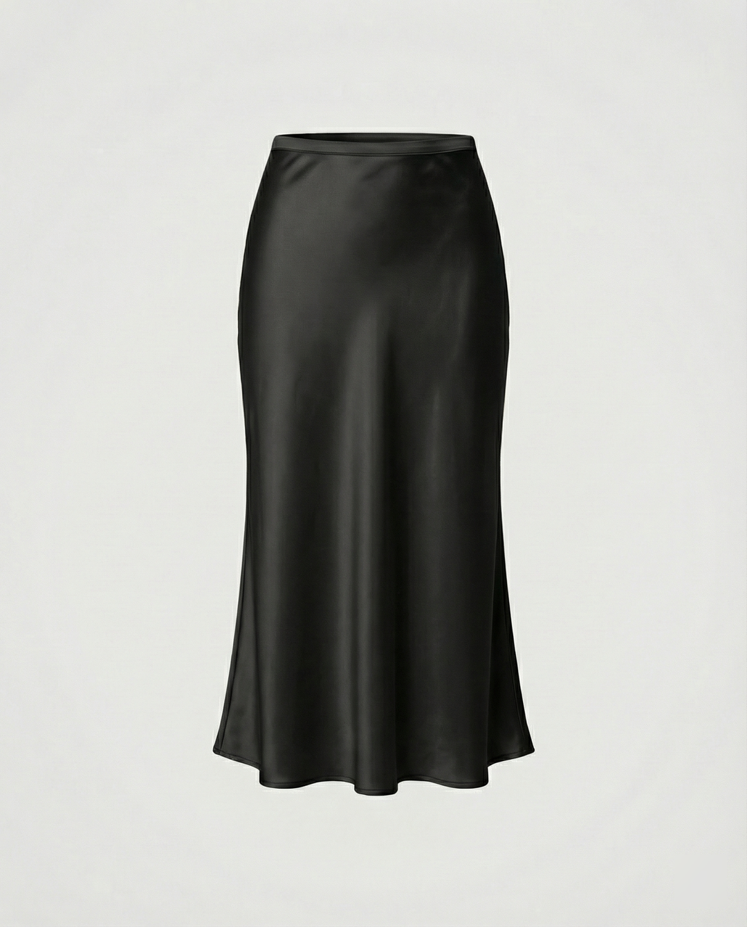 Damen eleganter Midirock mit sanftem Schnitt und hohem Bund Drune