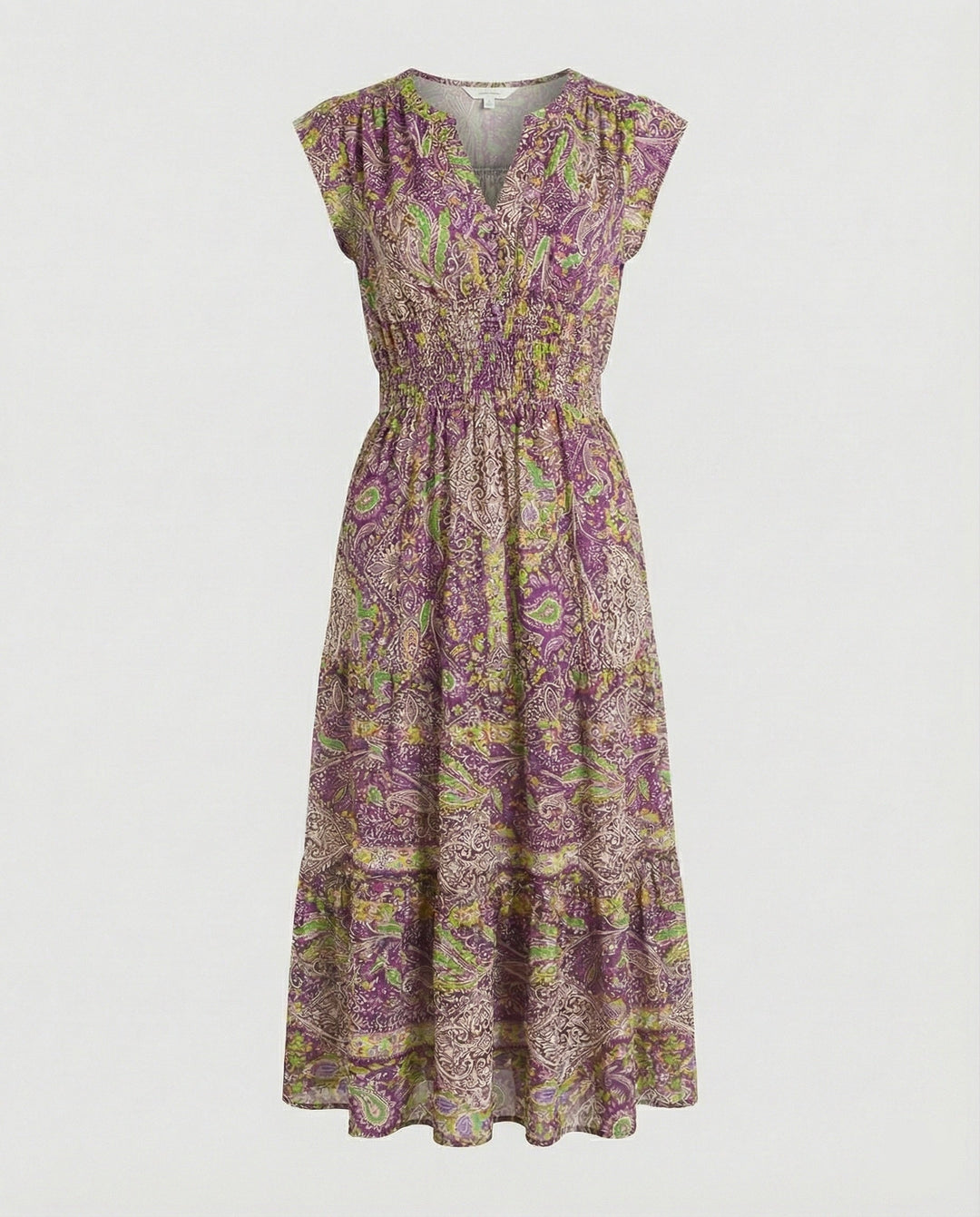 Boho Maxikleid Sommer mit Smok Taille