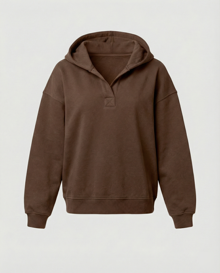 Damen Oversized Kapuzensweatshirt mit lässigem Stehkragen und langen Ärmeln Drune