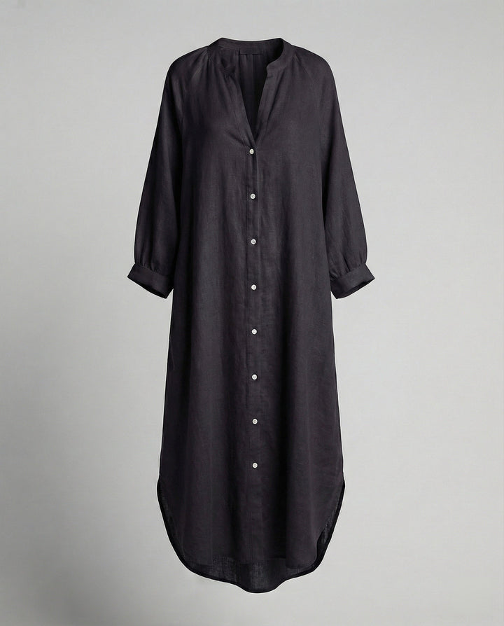 Damen Leinenkleid Kaftan lang