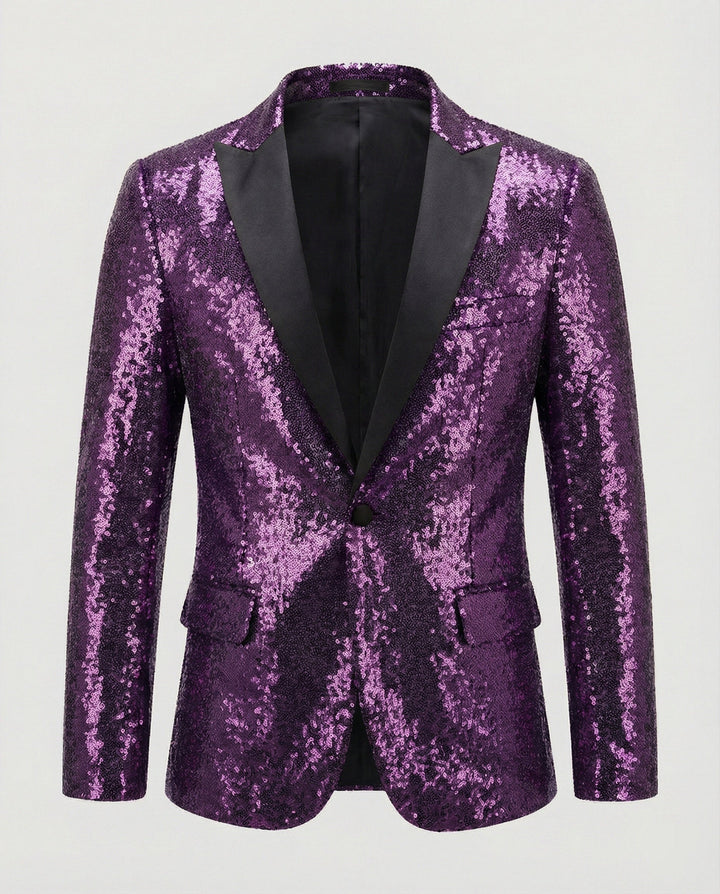 Glänzender Herren Pailletten Blazer