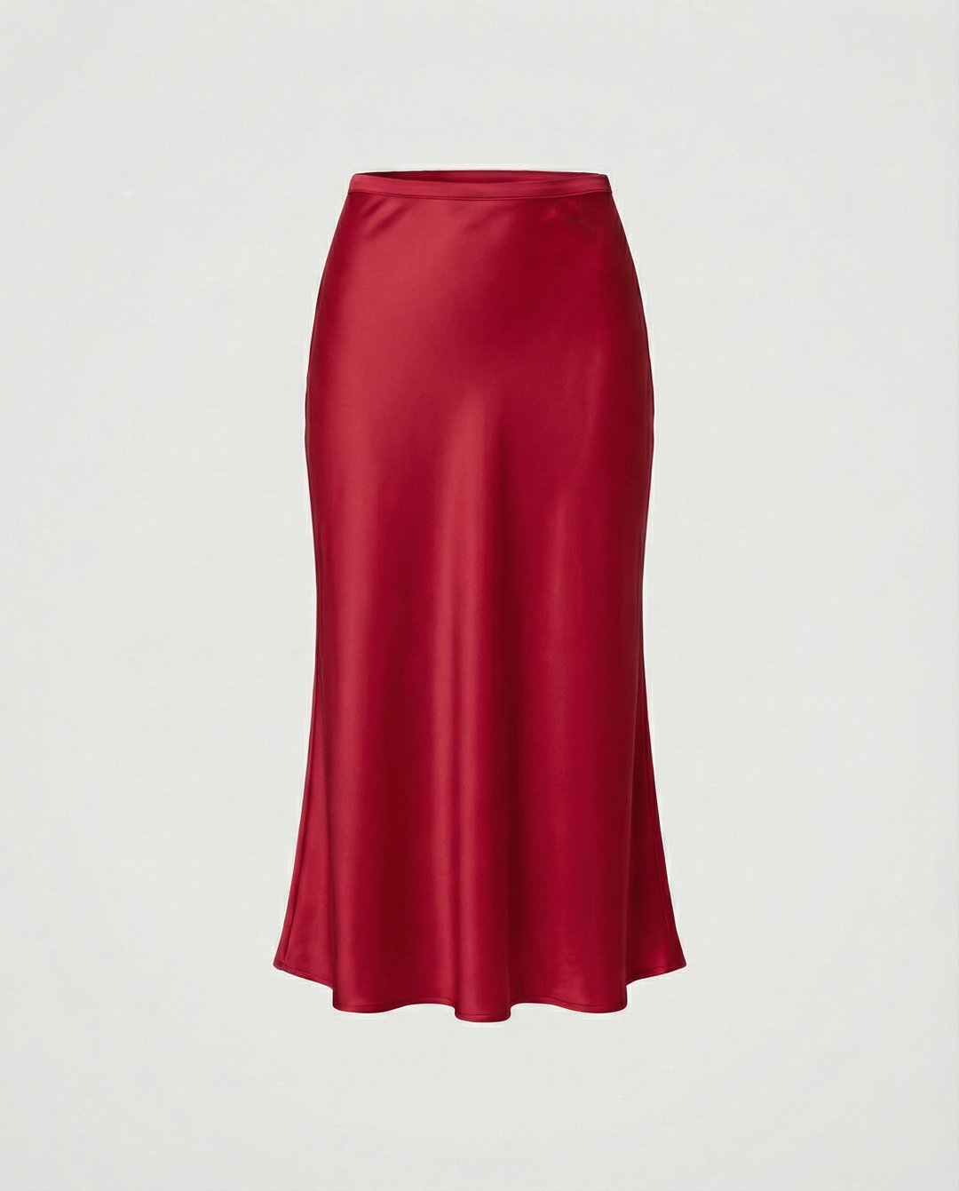 Damen eleganter Midirock mit sanftem Schnitt und hohem Bund Drune