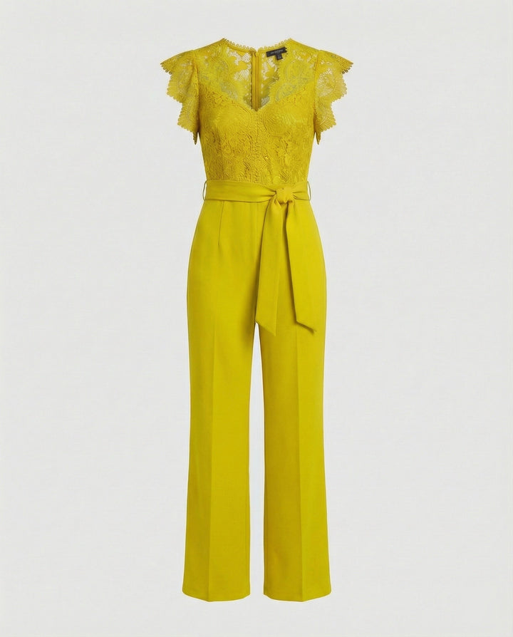 Damen Jumpsuit Spitze elegant weit