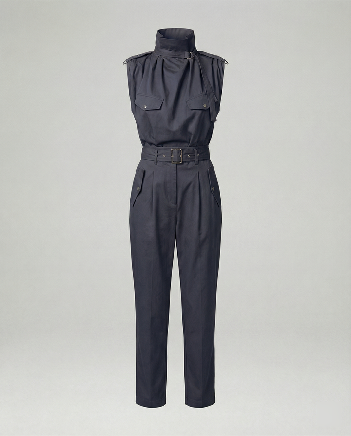 Drune | Damen Stylischer Moderner Jumpsuit Ärmellos