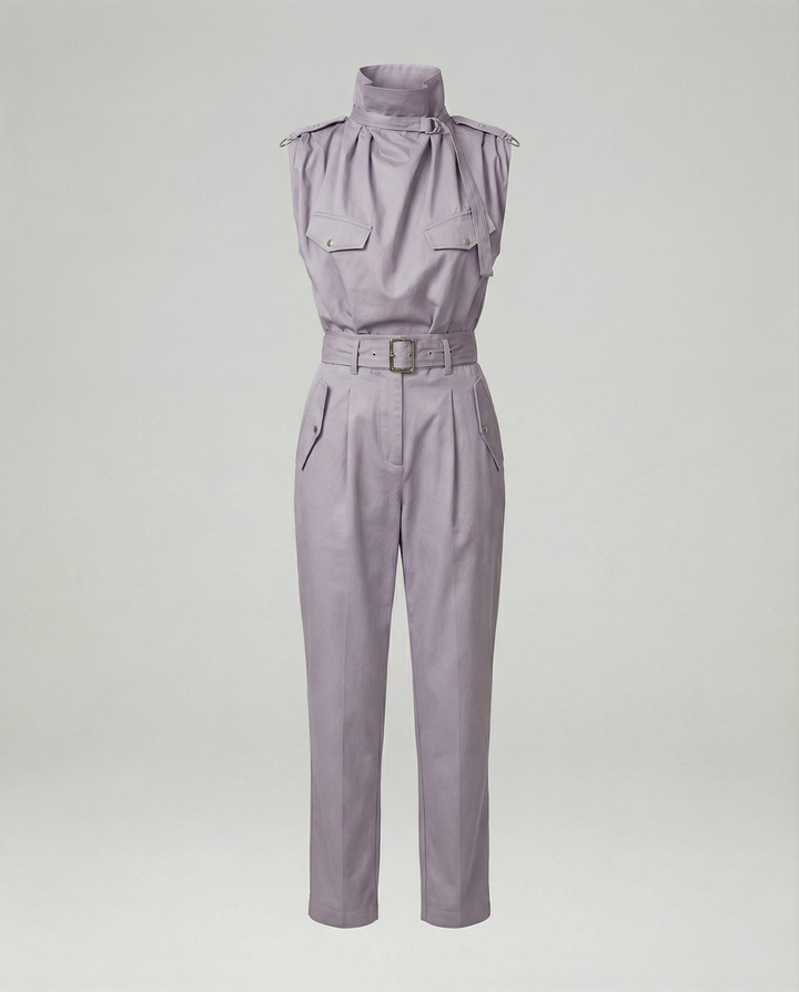 Drune | Damen Stylischer Moderner Jumpsuit Ärmellos