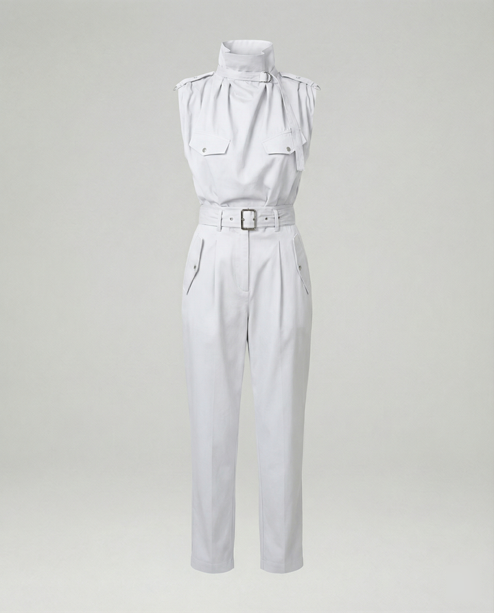 Drune | Damen Stylischer Moderner Jumpsuit Ärmellos