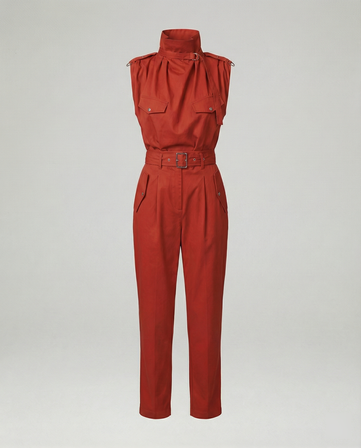 Drune | Damen Stylischer Moderner Jumpsuit Ärmellos